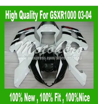 

For K3 SUZUKI GSX R1000 2003 2004 GSXR 1000 GSX-R1000 03-04 GSXR1000 K3 03 04 White Black Full Fairing