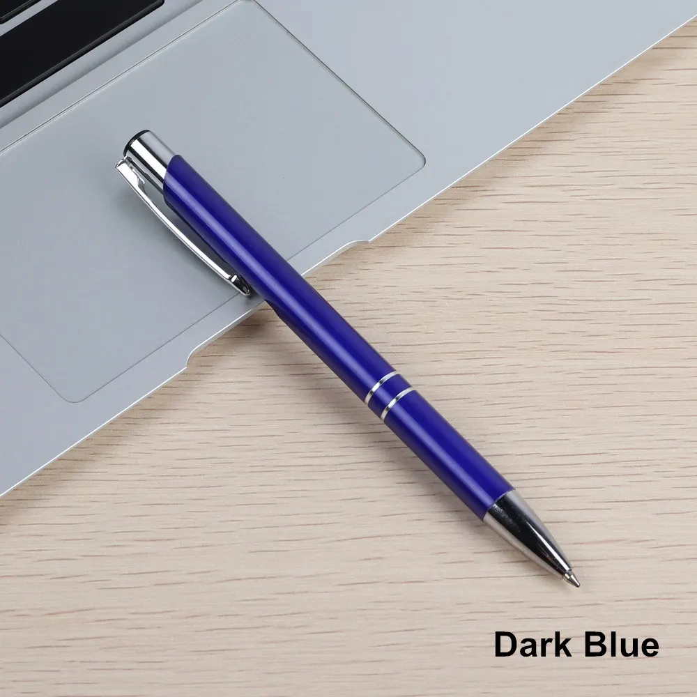 Металлическая шариковая ручка для письма, смазки, 7 цветов, стильные ручки для школы, офиса, бизнеса, основные принадлежности - Цвет: Dark blue