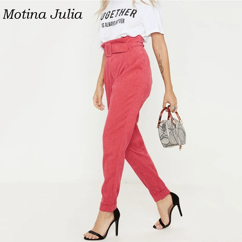 Motina Julia теплые модные вельветовые брюки женские ремень для верхней одежды пояса