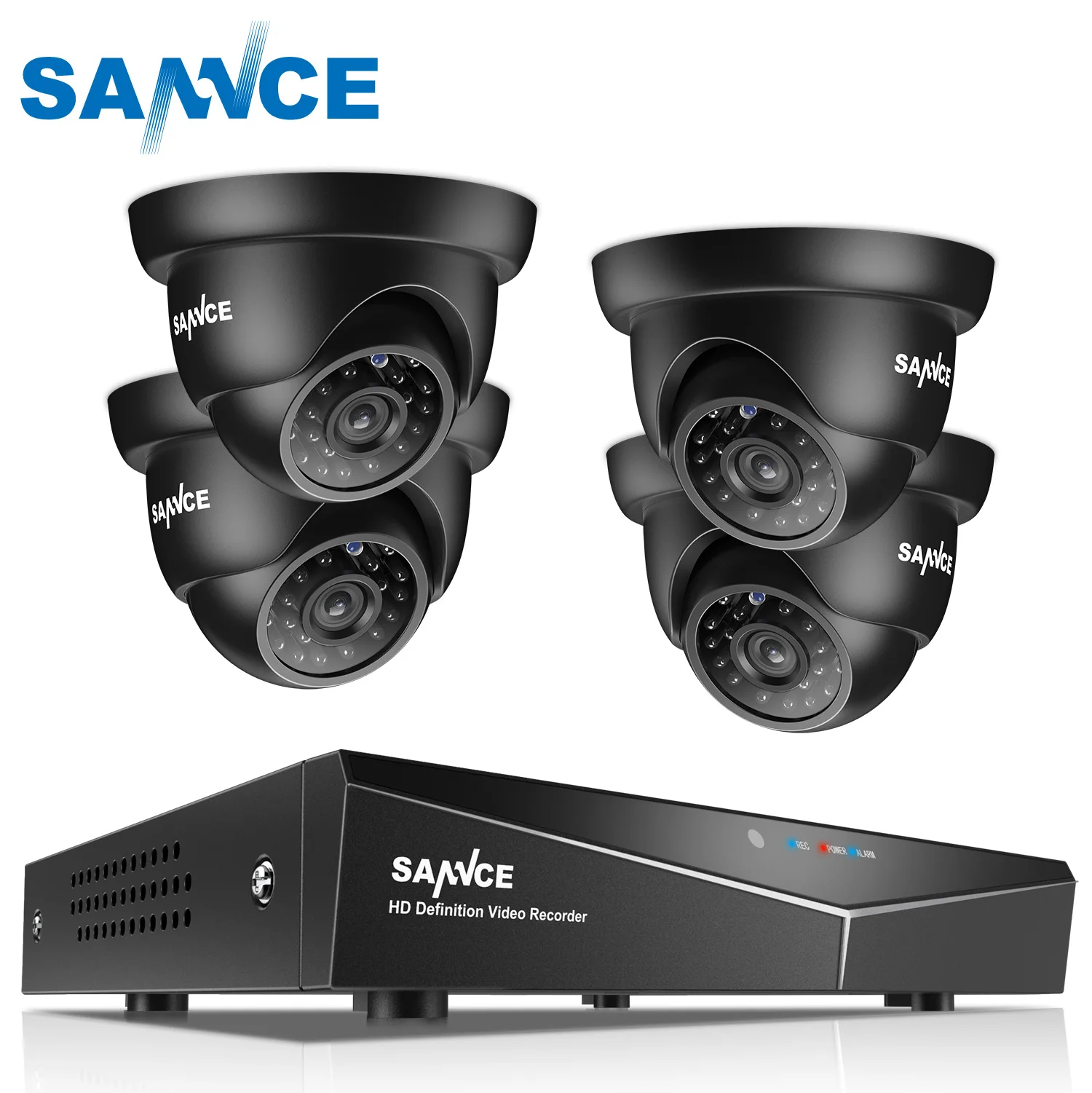 SANNCE 4CH 1080N DVR камера безопасности CCTV система 4 шт. 720P камеры P2P Крытый Открытый
