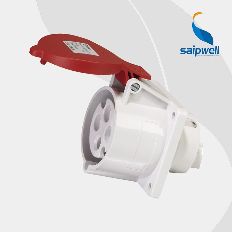 

4P 32A 75*75mm International Standard Panel Mounted Straight Socket / Waterproof Concealed Industrial Socket ( SP-1399)