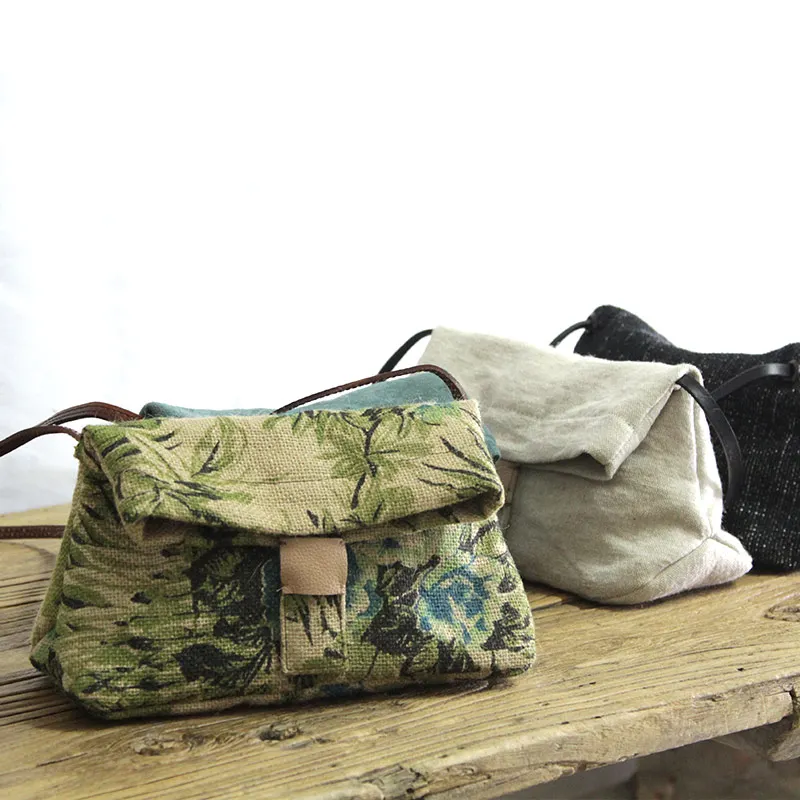 AETOO Art cotton linen single small bag light miniature envelope female art cloth simple  canvas handbag