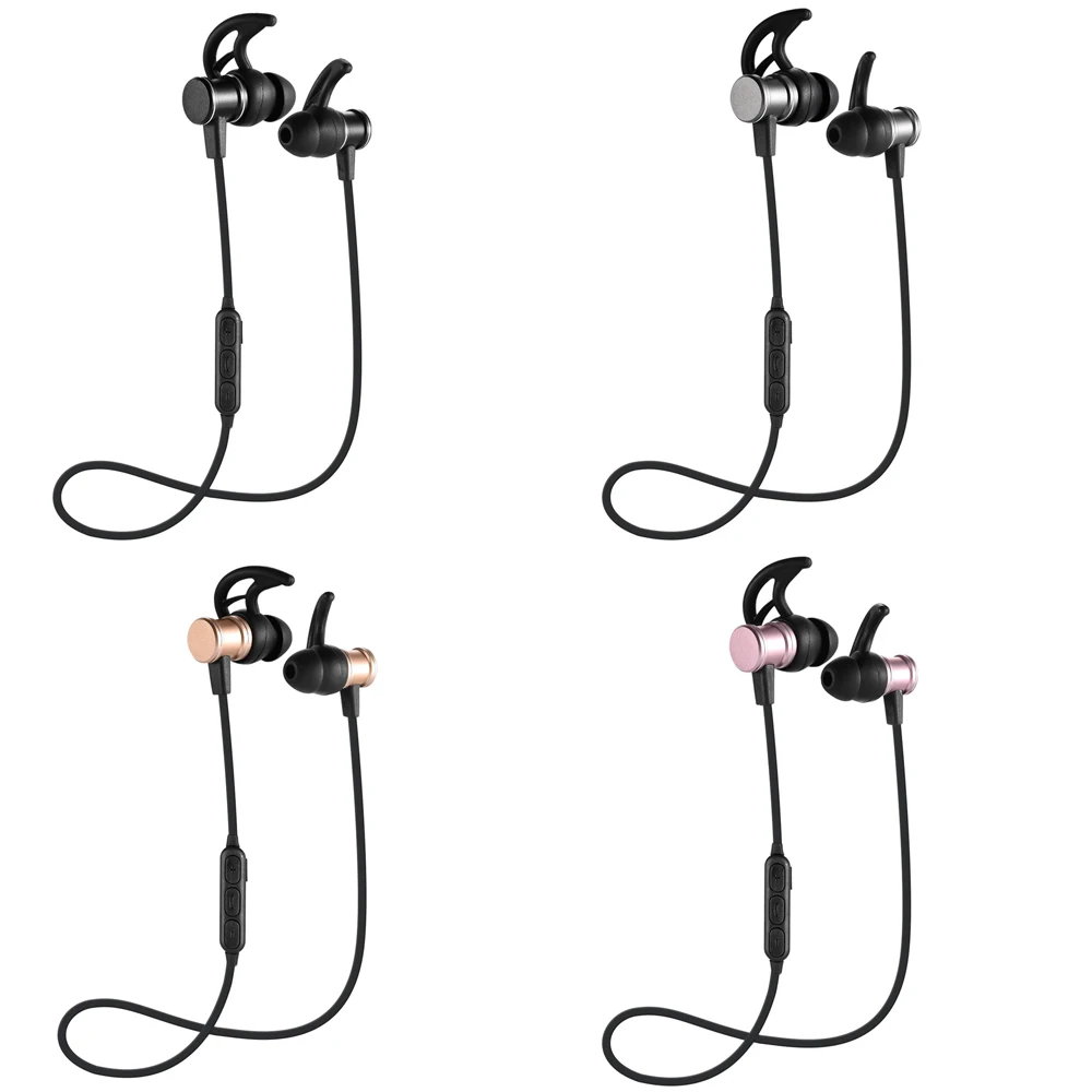 Qijiagu Dalam-Telinga Nirkabel Earphone Headset Magnetik Kontrol Komputer Ponsel Pintar dengan Mikrofon untuk Android iPhone Handphone