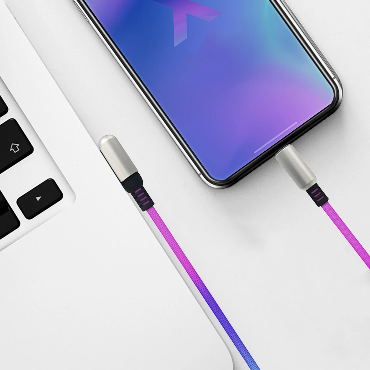 SOONHUA Мода 1 м нейлон Дата кабель градиентный металлический пружинный usb кабель Micro usb type C быстрое зарядное устройство кабель для передачи данных для Apple LeEco