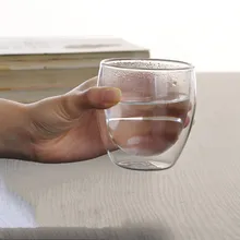 2 шт./лот 80 мл, 250 мл, 350 мл, 450 мл 650 мл термостойкие стеклянные чашки для кофе двухслойная Изысканная чашка стеклянная чашка EJN 1014