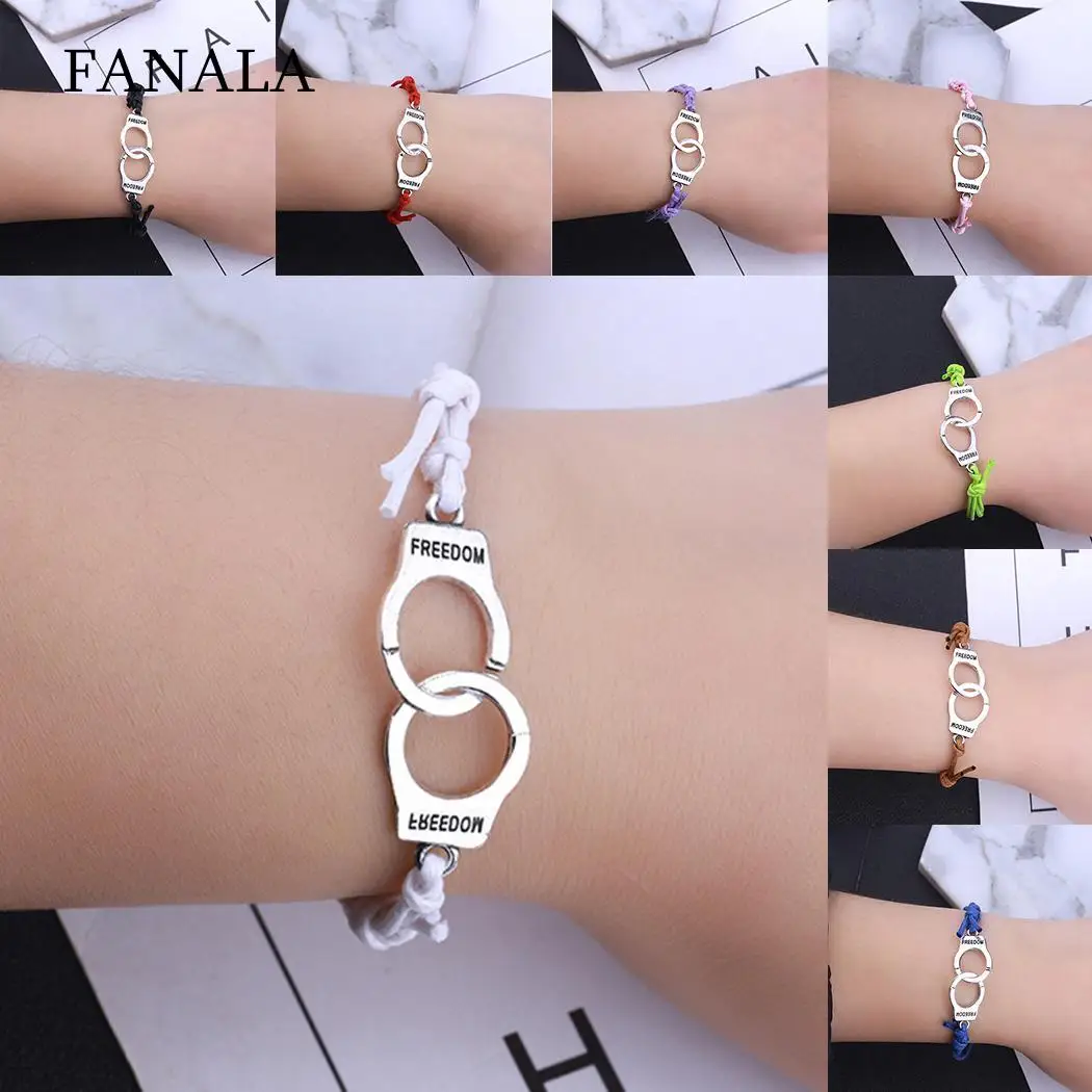 

Letter Women Wax Rope Carved Men Couple Handcuffs Bracelets Birthday Gift
