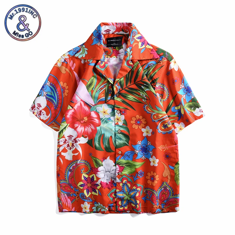 Мужская гавайская рубашка, мужская повседневная рубашка, мужские пляжные рубашки с цветочным принтом, свободные пляжные рубашки с коротким рукавом