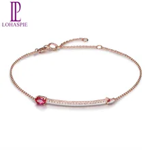 Lohaspie алмазные ювелирные изделия с натуральными камнями рубин 18 К розовое золото регулируемый браслет со стрелками тонкая мода камень ювелирные изделия помолвка