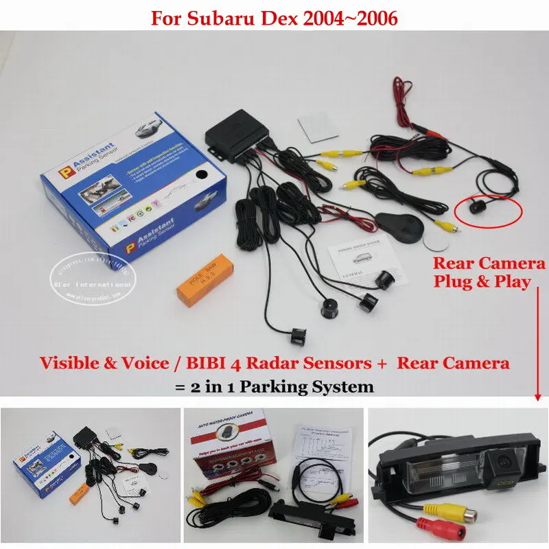 

For Subaru Dex 2004~2006 - Car Parking Sensors + Rear View Back Up Camera = 2 in 1 Visual / BIBI Alarm Parking System