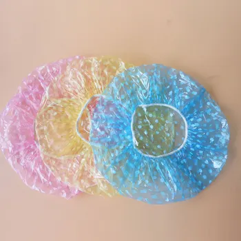 

3PCS/lot Cute Dots Women Lady Girl Waterproof Elastic Plastic Shower Bathing Salon Spa Hair Cap Lovely Bath Hat Health Care