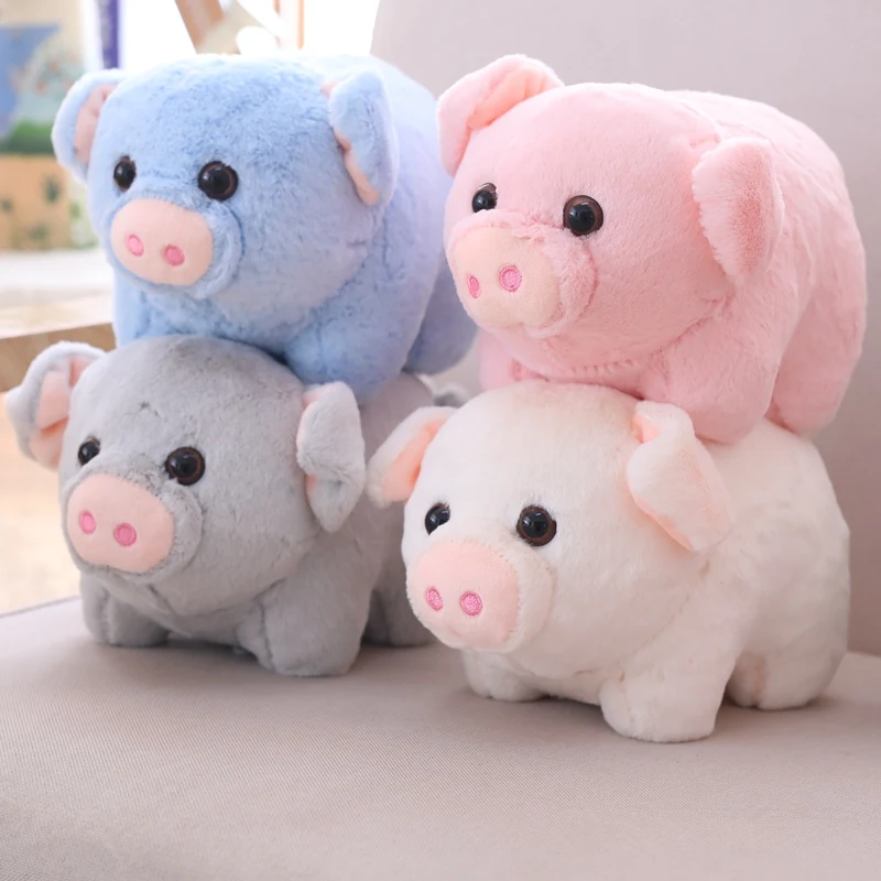 

22cm New Cute Piggy Short Plush Toy Soft Cartoon Animal Four Colors Pig Stuffed Doll Kids Playing Dolls Bedroom Decoration Gifts