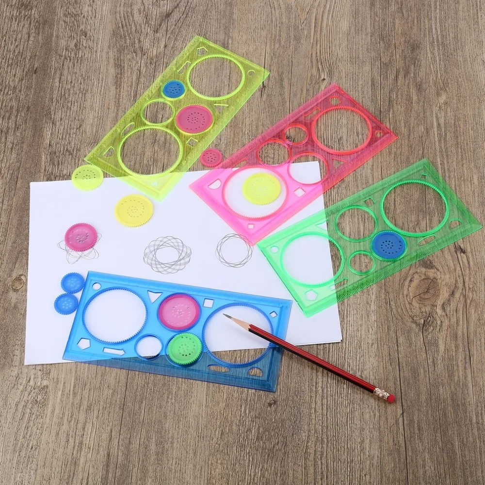 

1PC Multifunctional Spirograph Geometric Ruler Drafting Tools Learning Drawing Tool Plastic Ruler School Stationery supplies