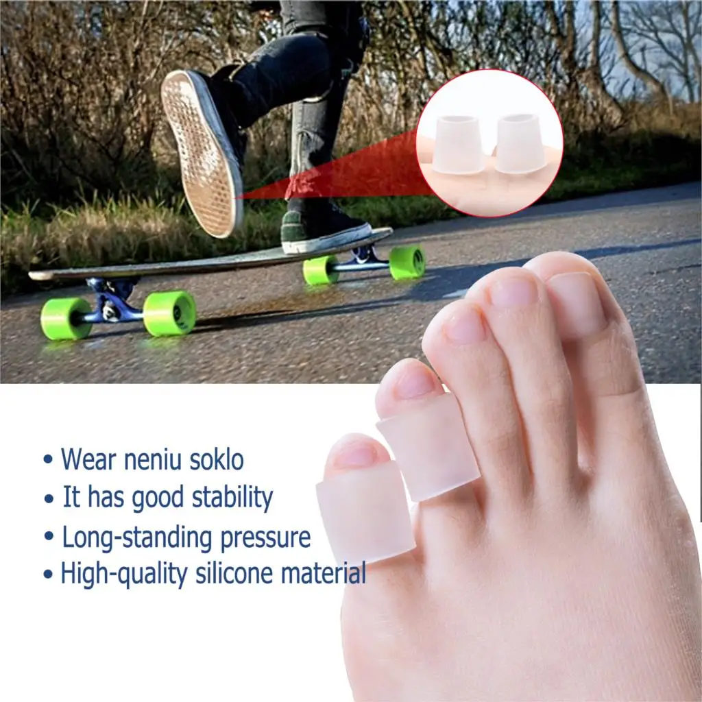 Sumifun 10Pcs/5Pairs Toe Separator Corn Protector Hammer Gel Sleeves Corn Eye Corrector Open Toe Tail Foot Care Tool D1328
