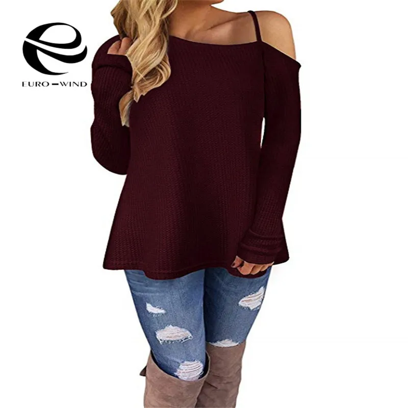 2019 New Autumn Winter Knitted Women Sweaters Pullovers Long Sleeve Off Shoulder Sweater Slim Pull Femme Jumpers Sueter Mujer | Женская
