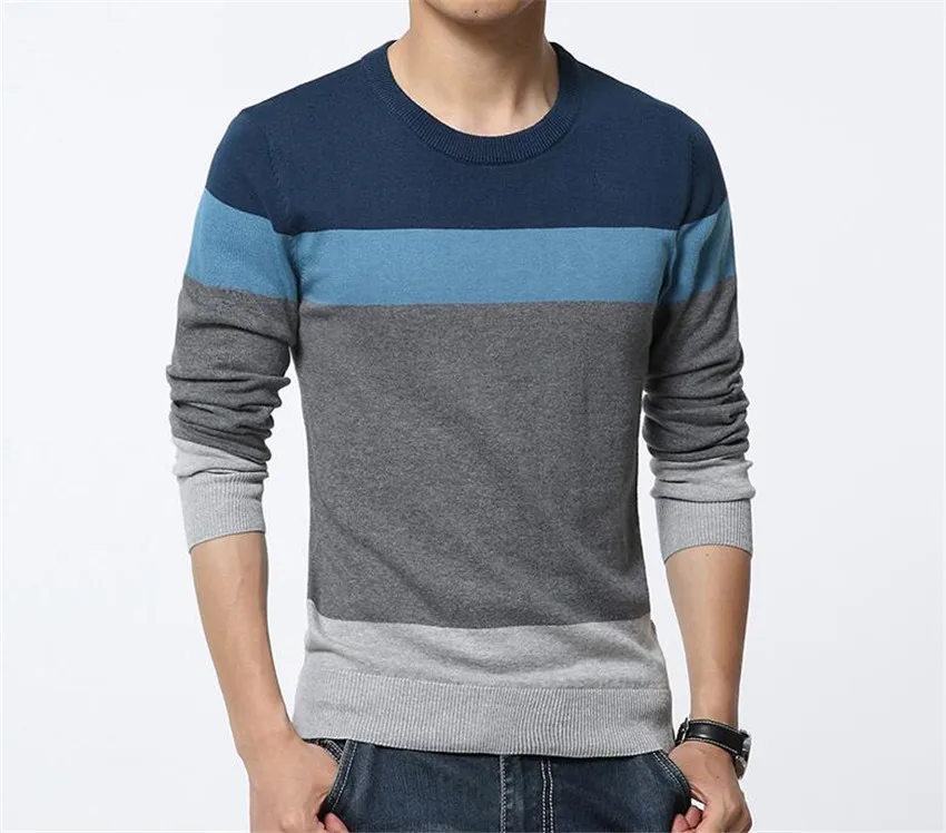 Хит, мужской Повседневный свитер с круглым вырезом, большой размер, мужской свитер, модный брендовый Тонкий Высококачественный мужской свитер с длинным рукавом