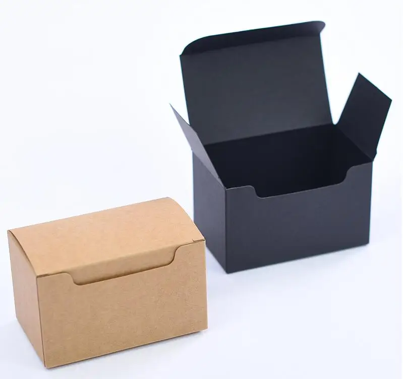 

20pcs Black Kraft Cardboard Boxes Gift Craft Packing Box Business Name Card Storage Tea Packaging Soap Paper Boxes 10*6*6cm