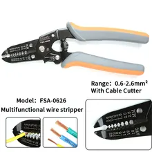 FSA-0626 multitool Stripper Cable Cutter Scissors Tool Pliers mini wire cable cutters 0.6-2.6mm² multifunctional wire stripper цена FSA-0626 multitool Stripper Cable Cutter Scissors Tool Pliers mini wire cable cutters 0.6-2.6mm² multifunctional wire stripper цены онлайн