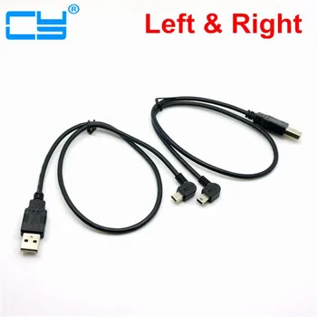 

High Quality 2Pcs USB 2.0 Male to Mini USB Left & Right Angled 90 Degree Cable 0.5m/50cm for Camera MP4 Cell Phone Tablet