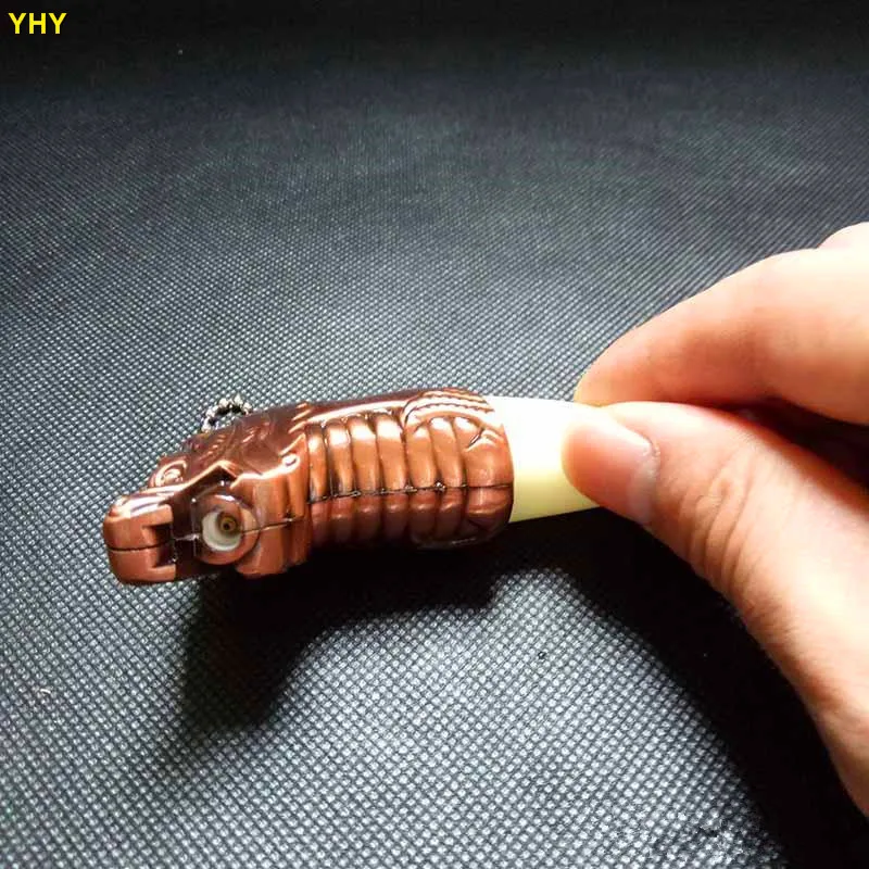 Dragon tooth shape Creative gadget Windproof Portable Inflatable Smoking Cigar Torch Lighter Butane Gas Lighter For Men Women01