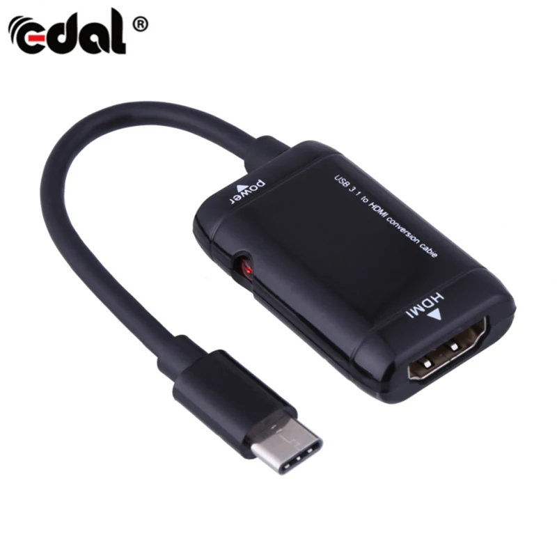 

EDAL USB 3.1 TYPE-C To HDMI Adapter Cable 1080P HDMI Male To Female HDMI Converter for MHL Function phones