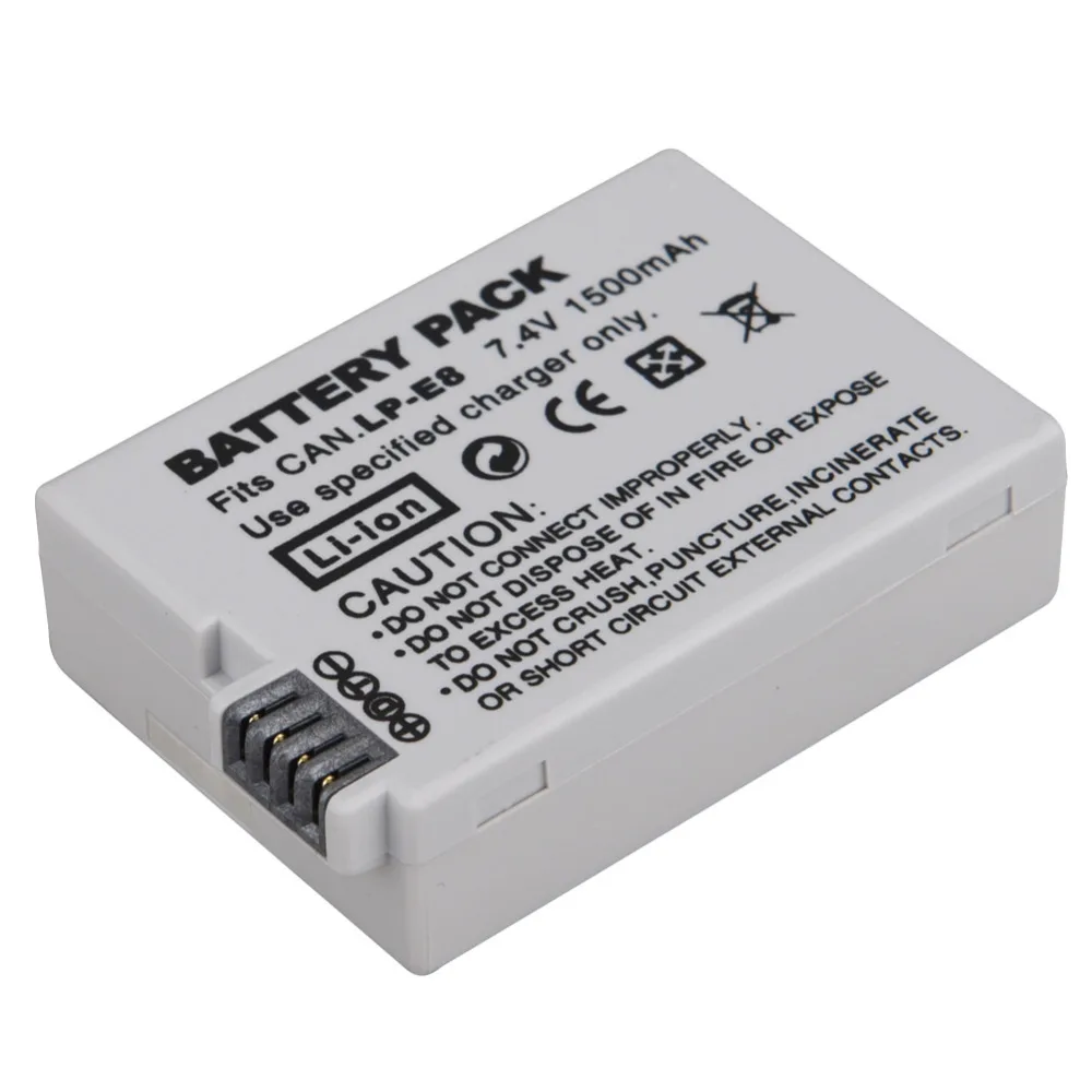 For Canon Video Camera 1500mAh LP E8 Digital Camera Li ion Battery For
