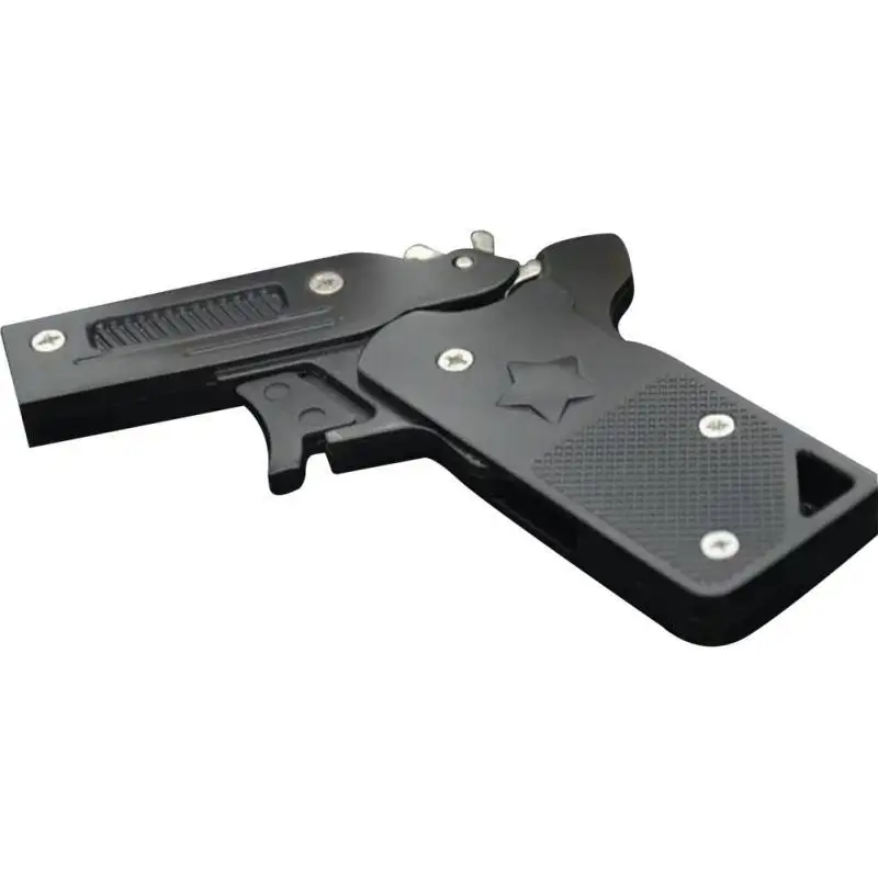 New Arrival Zinc Alloy Mini Folding Rubber Band Gun Model Toy Hair Band Bow Desktop Decoration