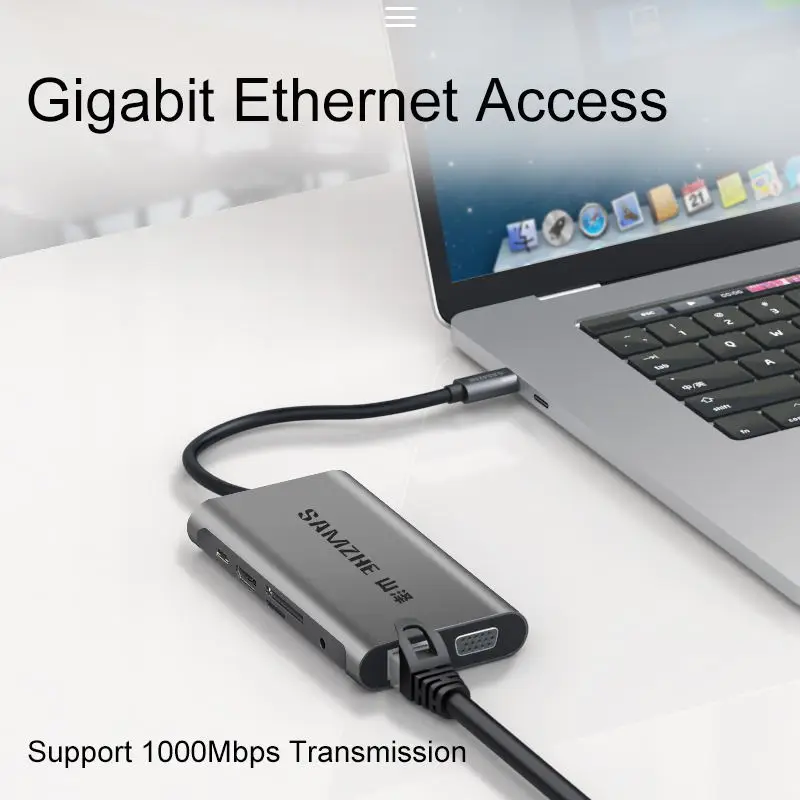 SAMZHE USB концентратор типа C к HDMI RJ45 кардридер адаптер USB3.0 концентратор для MacBook samsung Galaxy S9/Note 9 huawei P20 Pro