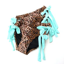 Для женщин бикини Низ бинты Sexy Secret Cheeky сетки плавание одежда Biquini купальник в бразильском стиле Singleton леопардовым принтом трусики низ