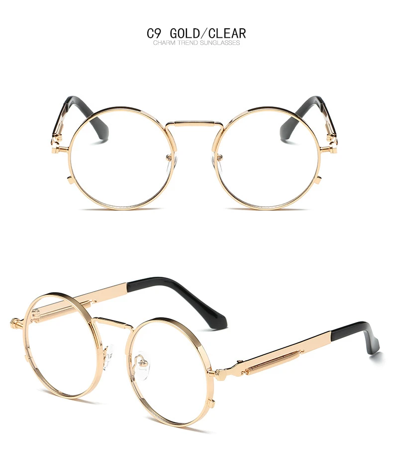 Круглые Солнцезащитные очки в стиле стимпанк для мужчин и женщин, роскошные Брендовые очки, зеркальные солнцезащитные очки в стиле панк, винтажные женские и мужские очки в стиле панк