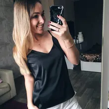 Summer New tops Sexy Silk Blouses Women Shirts Sleeveless V neck Blouse Women Crop Top Camis Female Top blusa feminina plus size