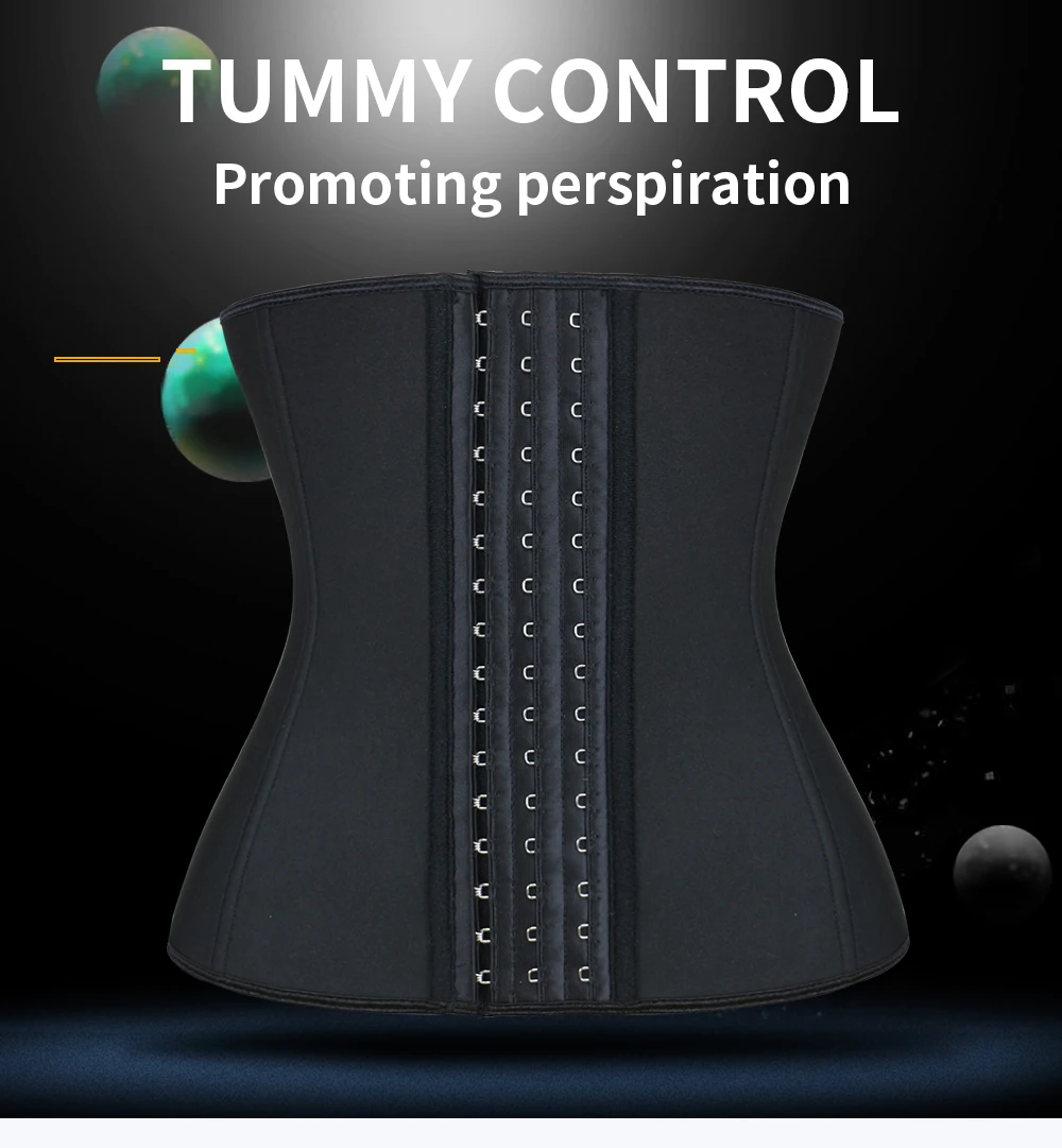 NB1649-01 Atbuty Neoprene Waist Trainer 9 Steel Boned Waist Shaper Plus Size Tummy Cincher Corsets Shapewear (1)