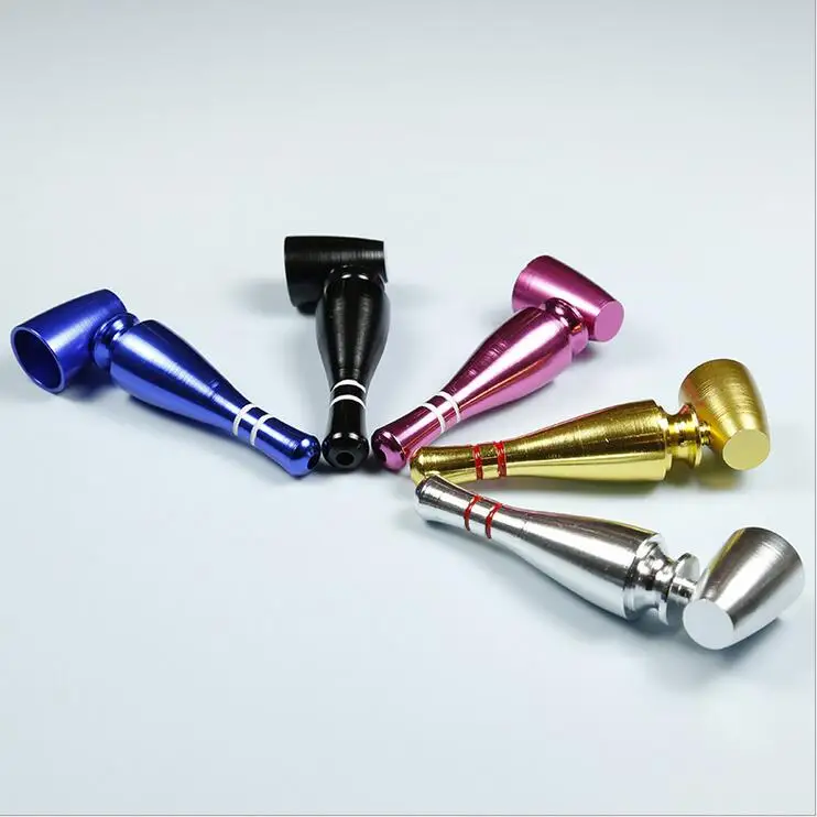 New Aluminum Novelty Colors Small Bowling Shape Metal Smoking Pipe For