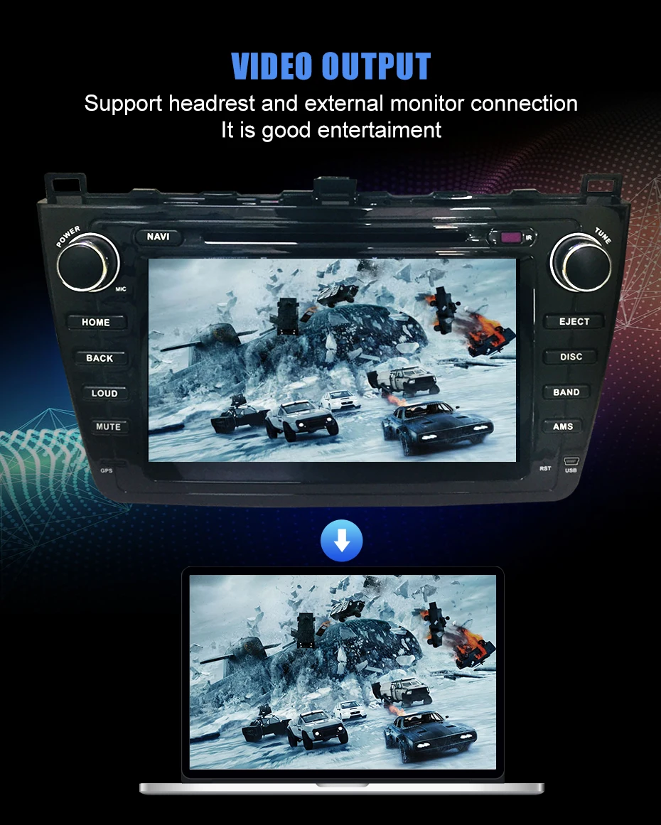 Flash Deal KANOR Android 9.0 4+32g 8 Core IPS 2din Car Radio For Mazda 6 Ruiyi 2008 2009 2010 2011 2012 WIFI GPS DVD Player Multimedia PC 5