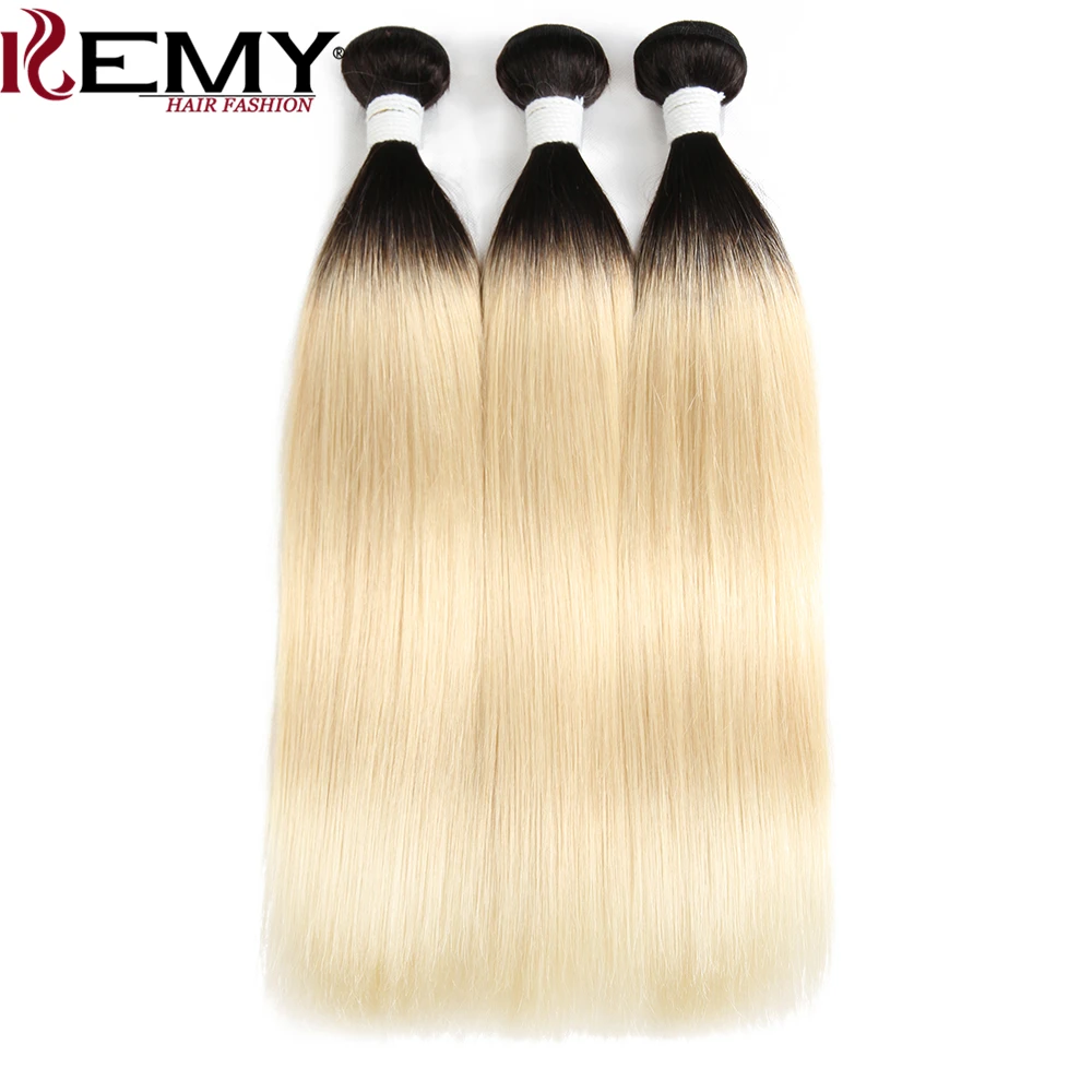 Omber Blonde 1B/613# бразильские прямые человеческие волосы, пучок 2 или 3 шт kemy Hair 8 до 26 дюймов Remy человеческие волосы для наращивания