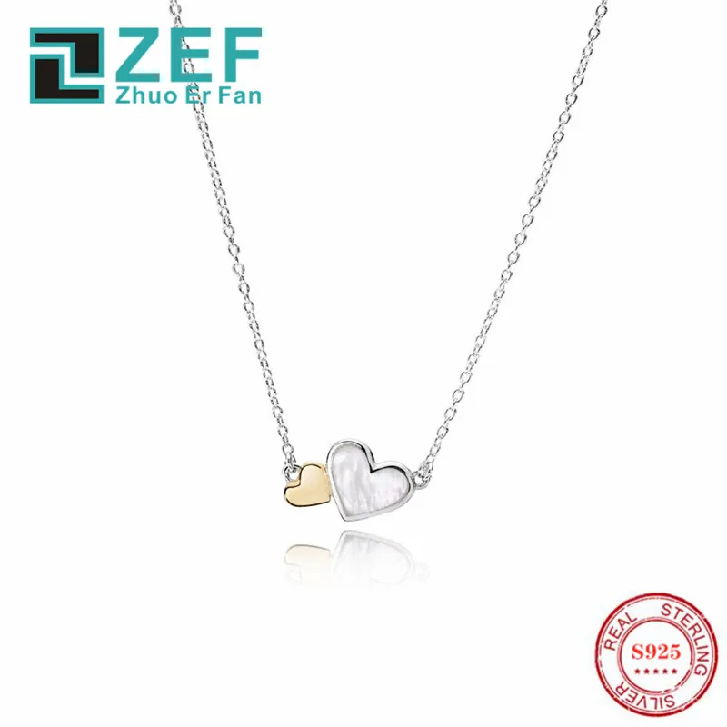 

TIFF pan 925 sterling silver necklace for women,Heart shape classic elegance, luxurious and original jewelry