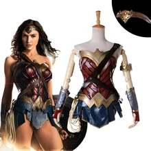 2017 New Movie Wonder Woman Cosplay Costumes Adult Custom Made Princess Diana Dress Full Sets Party Halloween Costumes For Women