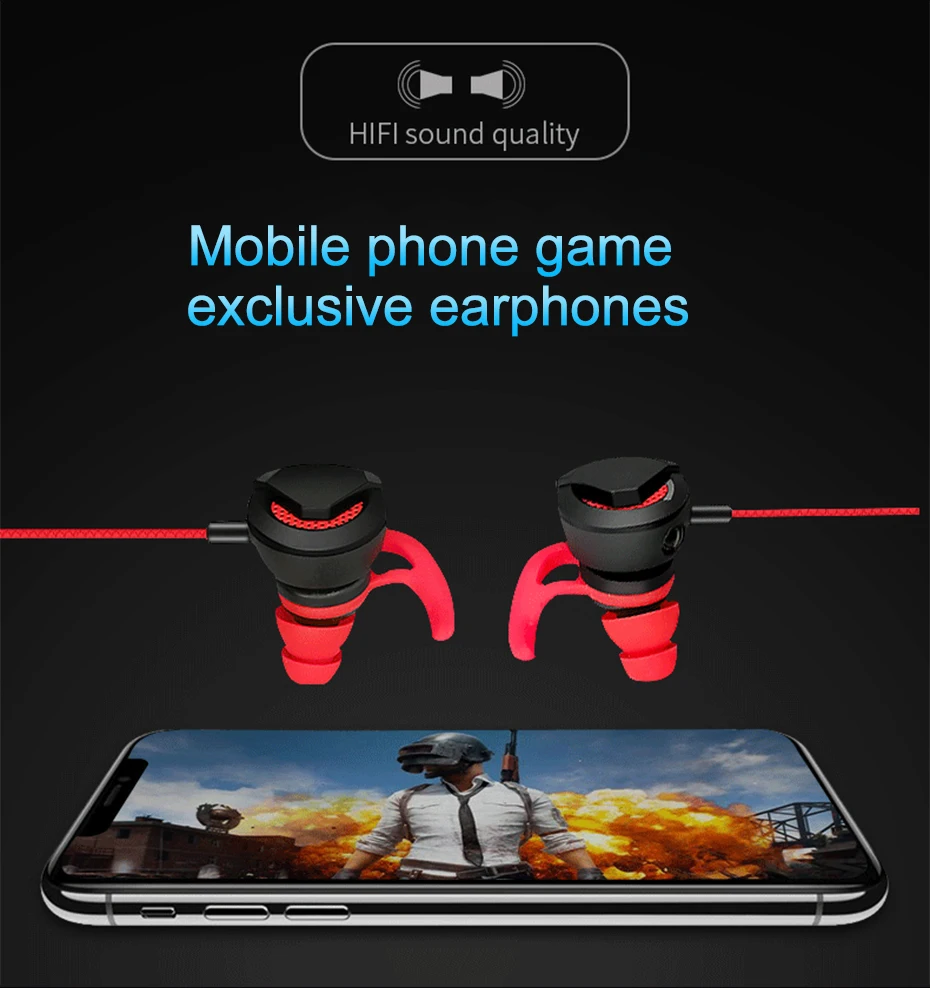 Wired Earphone With Micphone For Computer Mobile Phone Games Wired Headset Hifi Earphone In-ear Earphone Wired Gaming Headset   (2)