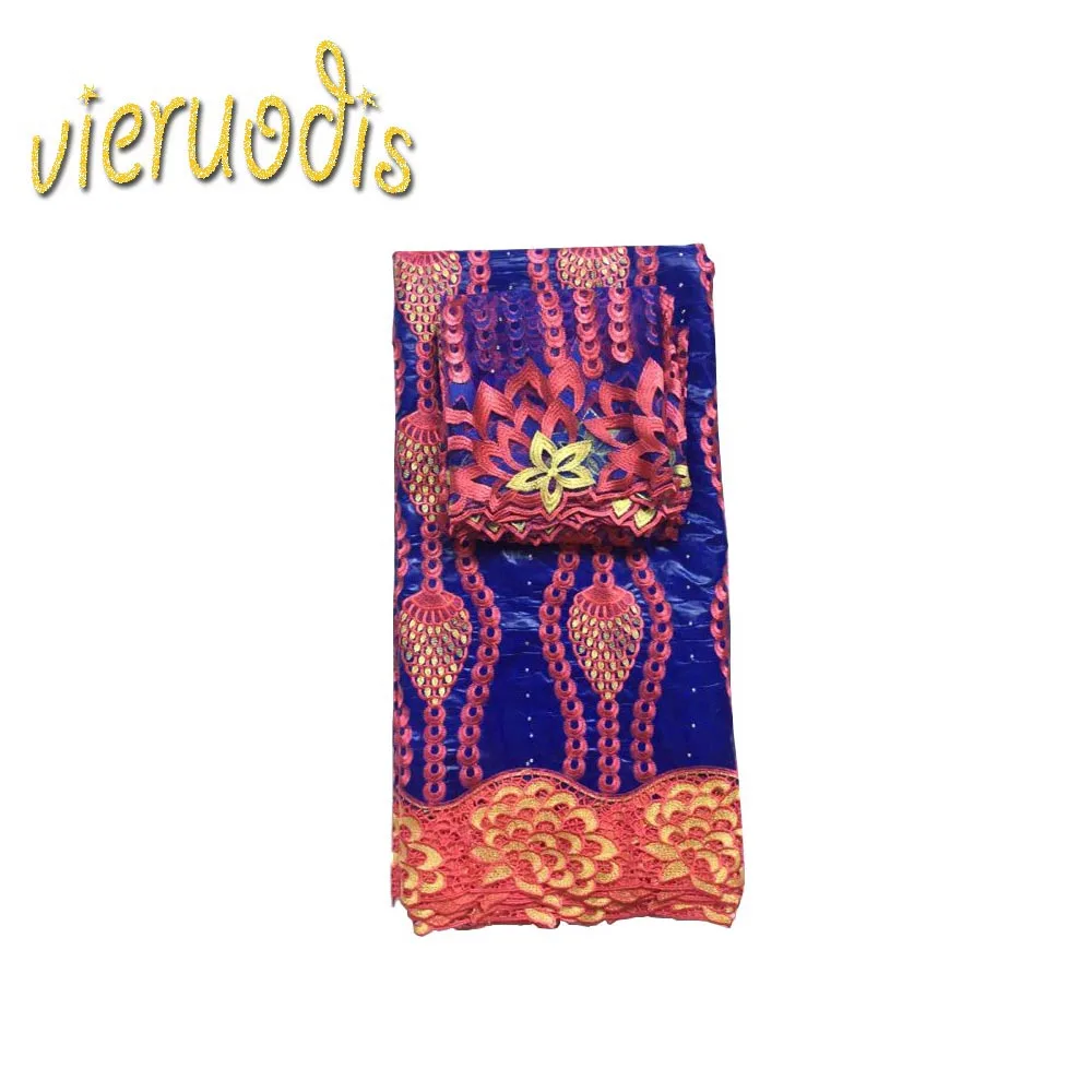 

7 Yard African Bazin George Lace Slubbed Fabric(5 yard)+(2 yard)Net Lace Fabrics Embroider Wax Net French Embroidered and Rhine