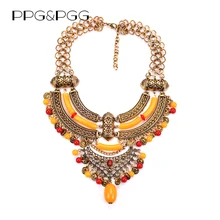 PPG& PGG цыганское богемное имитирующее желтое Массивное колье-ошейник с подвеской в стиле стимпанк Макси ожерелье для женщин ювелирные изделия