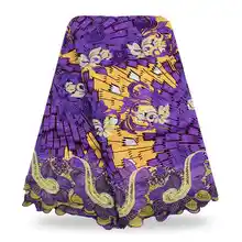 YWNWZ2 Новое поступление африканская кружевная ткань дизайн воск с гипюровой кружевной тканью Высокое качество для вечернего платья мода