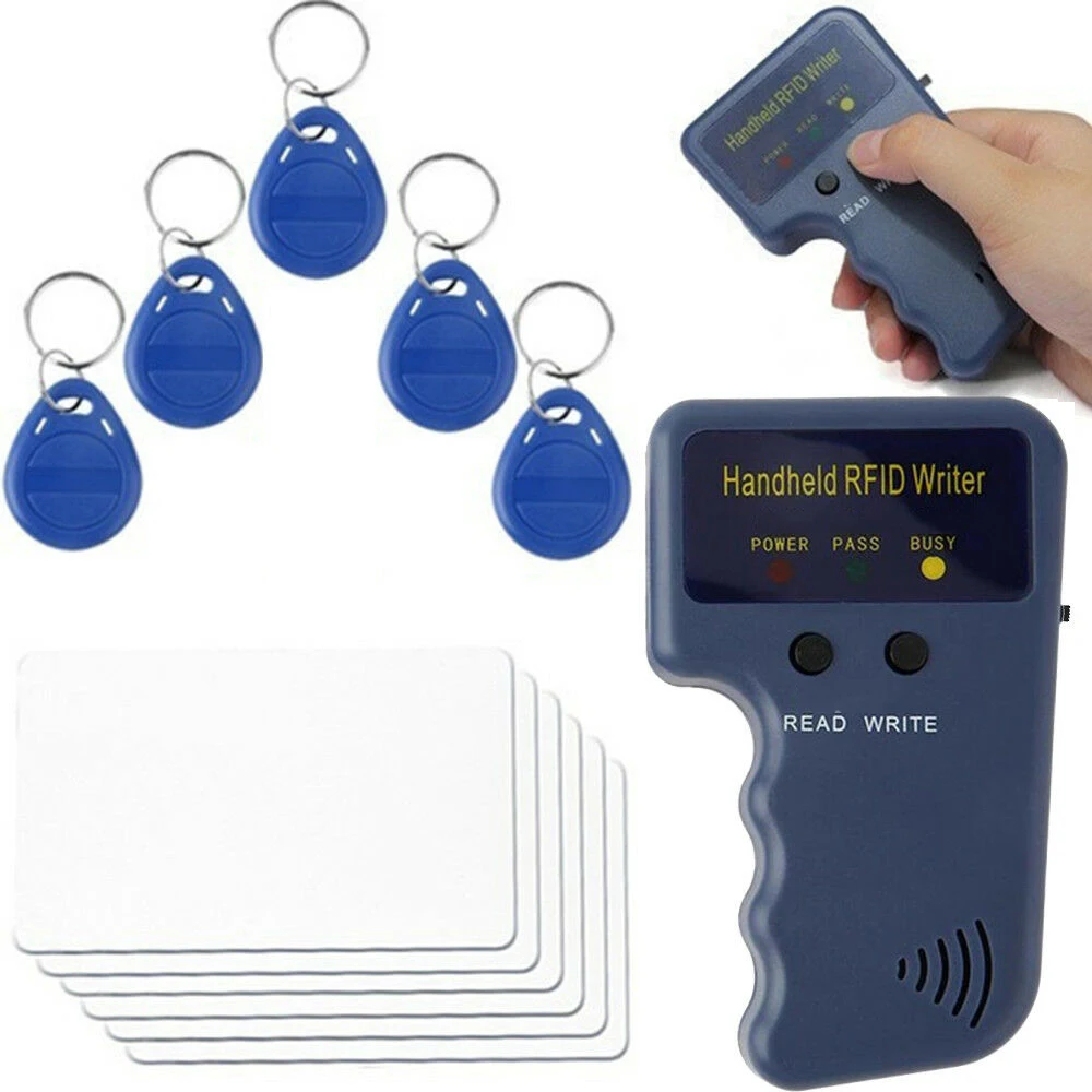 carte d'identité Hot 125 kHz RFID Duplicator Copier reader Writer Card Cloner 6-Keychains 