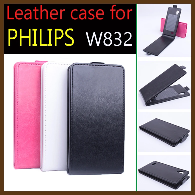 

For Philips W832 Case!Original High Quality Luxury Leather Flip Cover Cases For PHILIPS W 832 Mobile Phone Set 3 Color In Stock