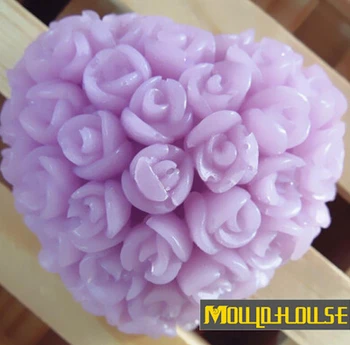 

Heart rose shape flower soap silicone mold soap mould