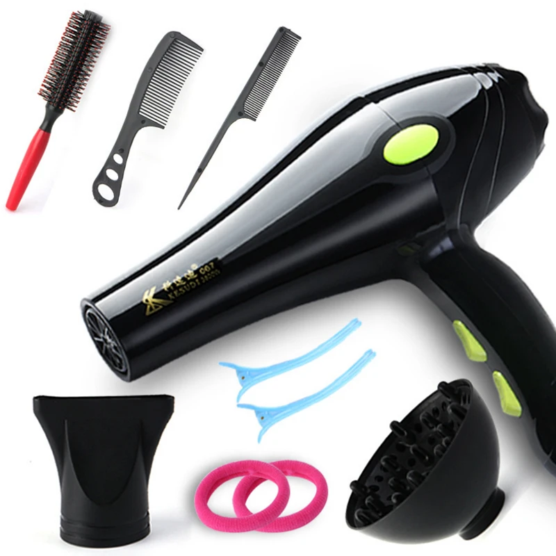 

2017 Hair Dryer Professional Fast Styling Hair Tools Hot And Cold Air Hairdryer Black Hair Blow Dryer With Nozzle diffuser comb