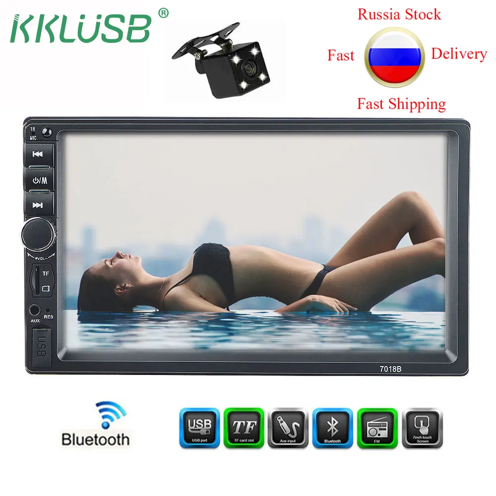 

Car Radio HD 7" Touch Screen Autoradio 2 din Cassette Recorder Car Audio Bluetooth Rear View Camera MP5 Mirror Link Player 7018B