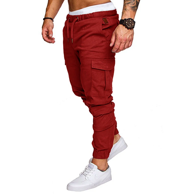 2019 Mens Joggers Pants Harem Solid Sweatpants Male Trousers Men Pocket Elastic Waist Pants Men Fashion Hip Hop Pantalon Homme best sweatpants for men