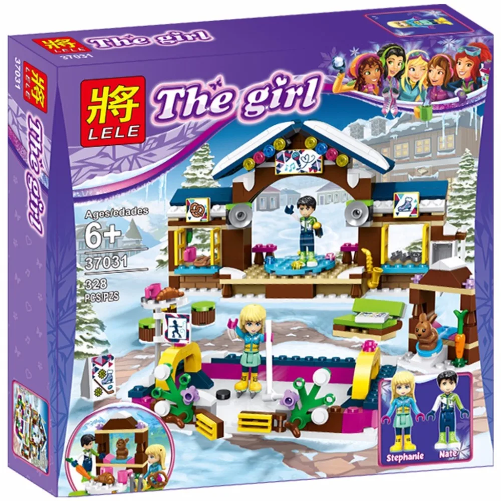 

01043 Girls Club Snow ski Resort Ice Rink 41322 model Building Blocks Compatible legoing friends Bricks Toys for children Figure