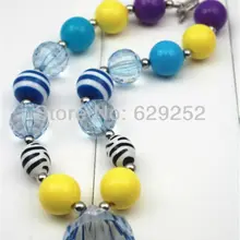 10 шт. Лот синий мило конфеты Бусины многоцветный Коренастый Bubblegum Дети Цепочки и ожерелья детский сладкий горячий cb042