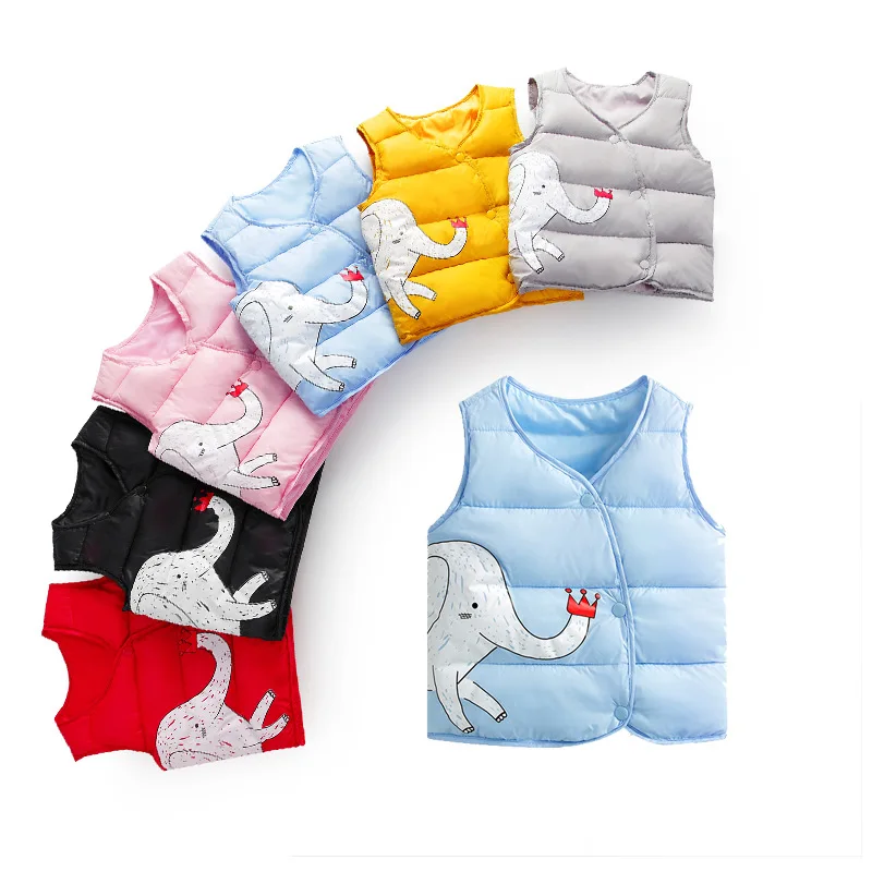 

New Baby Girl Autumn Winter Warm Thick Print Cartoon Cute Vest Coats Kids Children High Quality Fashion Soft Clothing Outerwears