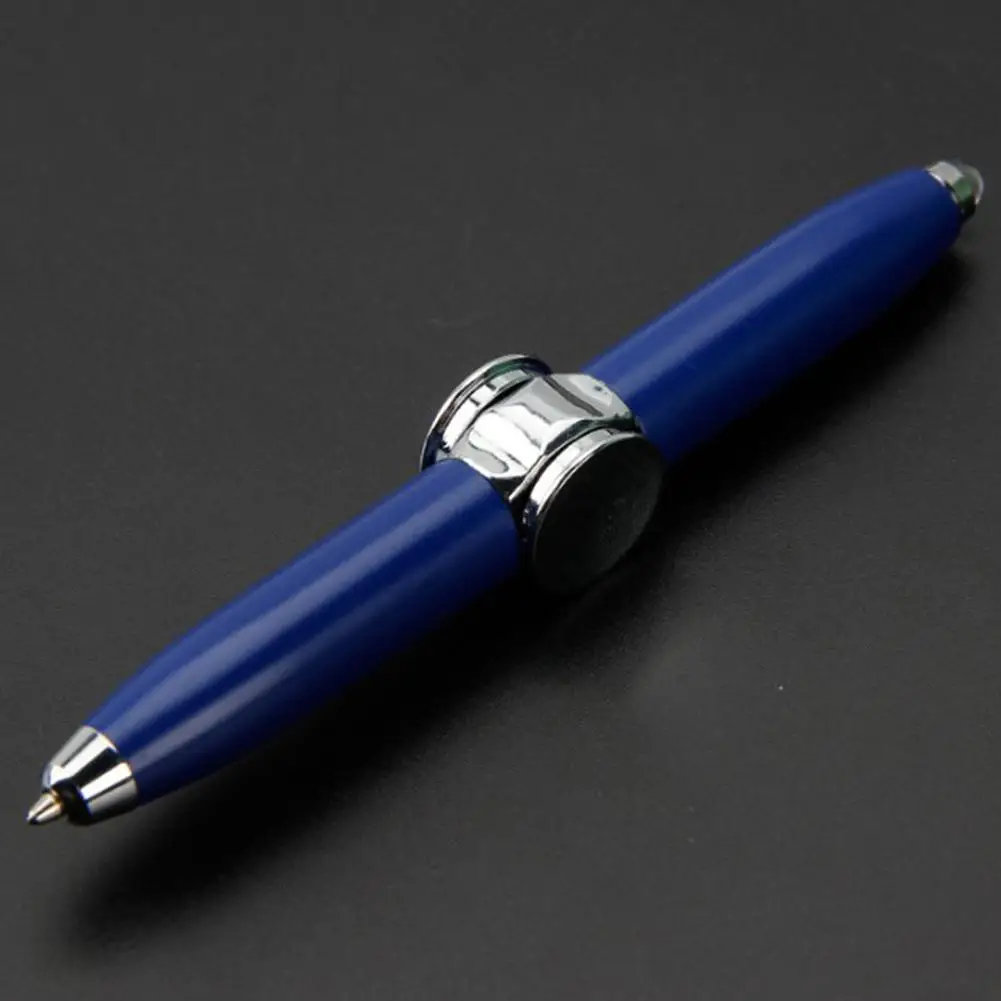 None Spinning Pen with LED Light Spinner Toys Ballpoint Pen Gift Spinning Entertaining Pen decompression toys - Цвет: blue